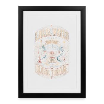 Hafenlotse Hafenlotsen Tonnage mondial local d’eau - Affiche encadrée (27 × 37 cm) - noir - Devant