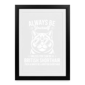 British Shorthair Cat British Shorthair Gift - Framed poster (27 × 37 cm) - black - Front