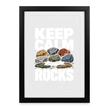 Steinsammler Und Steinsuche Design Geologie - Gerahmtes Poster (27 × 37 cm) - Schwarz - Vorne