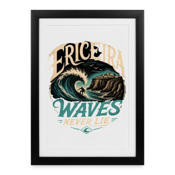 Ericeira Surfing - Framed poster (27 × 37 cm) - black - Front