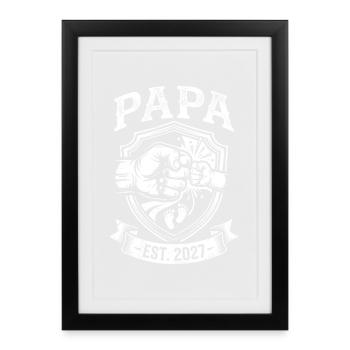 Daddy's 2027 Father-to-be Vintage - Framed poster (27 × 37 cm) - black - Front