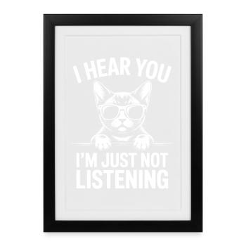 Devon Rex Spruch Katze Lustiges Devon Rex Geschenk - Gerahmtes Poster (27 × 37 cm) - Schwarz - Vorne