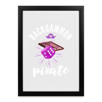 BACKGAMMON-PIRAT - Gerahmtes Poster (27 × 37 cm) - Schwarz - Vorne