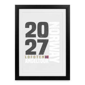 Norwegen Lofoten Angeltour 2027 - Gerahmtes Poster (27 × 37 cm) - Schwarz - Vorne