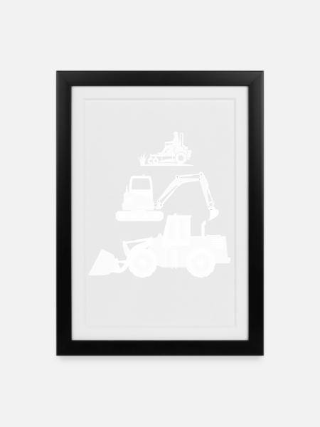 Landschaftsgärtner hart härter Gärtner - Gerahmtes Poster (27 × 37 cm) - Schwarz