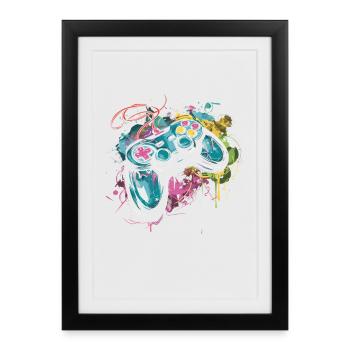 Gamepad Splash - Gerahmtes Poster (27 × 37 cm) - Schwarz - Vorne