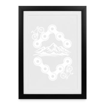 Radfahren Fahrrad Sport Radfahren Radfahrer - Gerahmtes Poster (27 × 37 cm) - Schwarz - Vorne