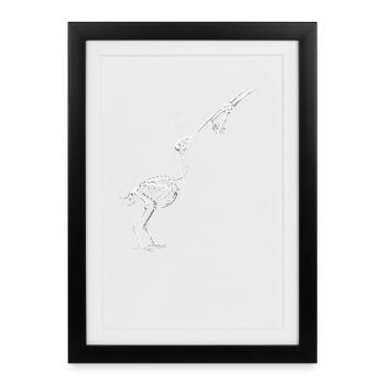 Funny skeleton chicken giving a hand kiss  - Gerahmtes Poster (27 × 37 cm) - Schwarz - Vorne