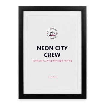 Neon City Crew · helle Kleidung - Gerahmtes Poster (27 × 37 cm) - Schwarz - Vorne