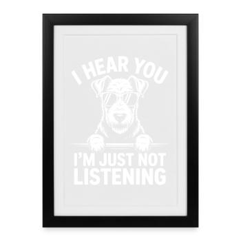 Airedale Terrier Spruch Airedale Terrier Geschenk  - Gerahmtes Poster (27 × 37 cm) - Schwarz - Vorne