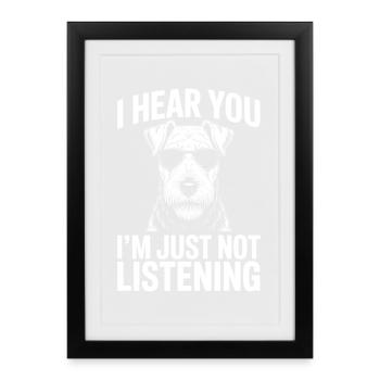 Airedale Terrier Spruch Airedale Terrier Geschenk  - Gerahmtes Poster (27 × 37 cm) - Schwarz - Vorne