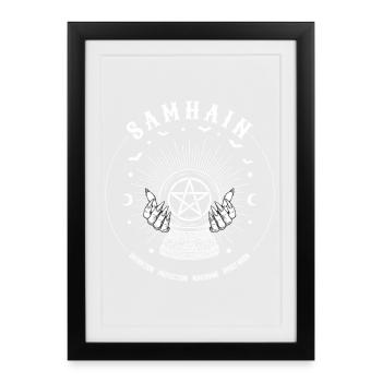 Ende der Erntesaison Samhain Wicca Wicca Wiccan - Gerahmtes Poster (27 × 37 cm) - Schwarz - Vorne