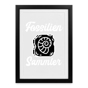 Fossilien Steine Geologie Sammler Mineral Geologe - Gerahmtes Poster (27 × 37 cm) - Schwarz - Vorne