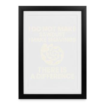 Lustiger Drechsel Spruch Geschenk Drechsler - Gerahmtes Poster (27 × 37 cm) - Schwarz - Vorne