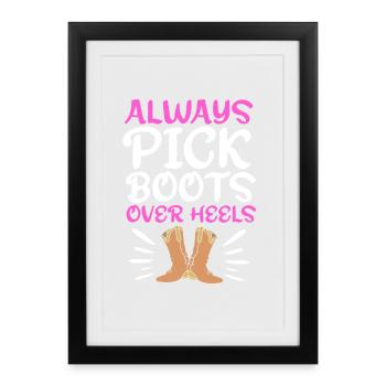 Linedance - Gerahmtes Poster (27 × 37 cm) - Schwarz - Vorne