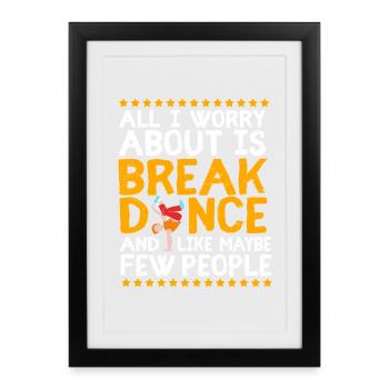 Breakdance - Gerahmtes Poster (27 × 37 cm) - Schwarz - Vorne