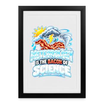 Meteorologie Meteorologen Meteorologe Geschenk - Gerahmtes Poster (27 × 37 cm) - Schwarz - Vorne