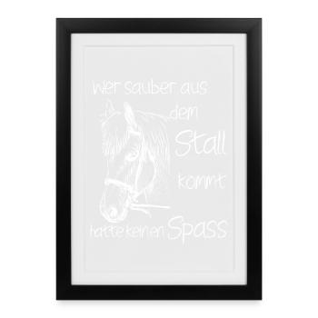 reiten Pferd Lieben Reiterin Pferde Pferdesprüche  - Gerahmtes Poster (27 × 37 cm) - Schwarz - Vorne