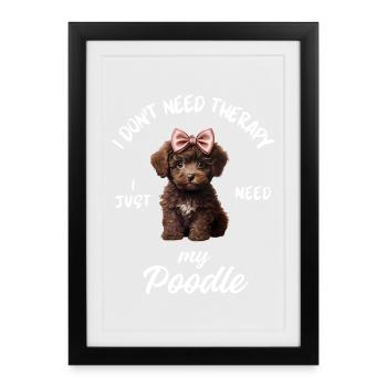 Niedlicher brauner Spielzeugpudel-Bogen - Gerahmtes Poster (27 × 37 cm) - Schwarz - Vorne