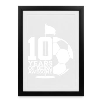 10 JAHRE FUßBALLGOLF 10. GEBURTSTAG - Gerahmtes Poster (27 × 37 cm) - Schwarz - Vorne