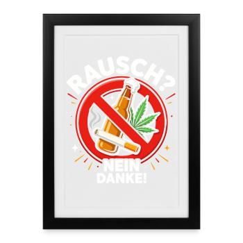 Anti Drogen - Gerahmtes Poster (27 × 37 cm) - Schwarz - Vorne