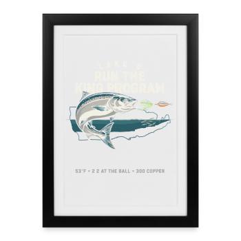 Lake Q Königfisch Lauf-Programm - Gerahmtes Poster (27 × 37 cm) - Schwarz - Vorne