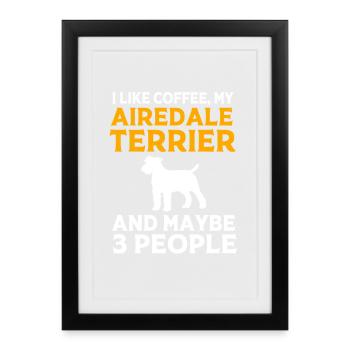 Airedale Terrier - Gerahmtes Poster (27 × 37 cm) - Schwarz - Vorne