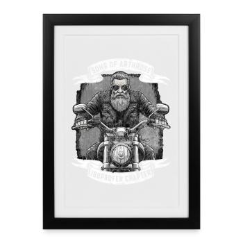 Sons of Arthrose Biker Motorrad Ibuprofen Spruch - Gerahmtes Poster (27 × 37 cm) - Schwarz - Vorne