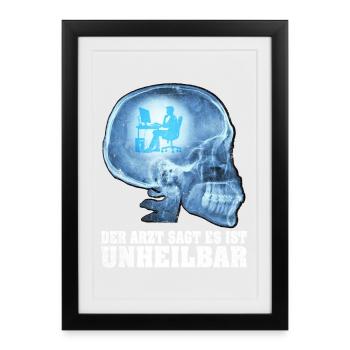 Computer PC Nerd Informatiker Lustiger Spruch - Gerahmtes Poster (27 × 37 cm) - Schwarz - Vorne