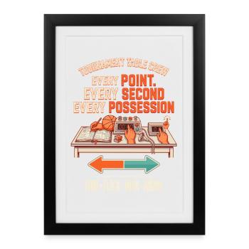 Jeder Punkt Jede Sekunde – Spielstatistik - Gerahmtes Poster (27 × 37 cm) - Schwarz - Vorne