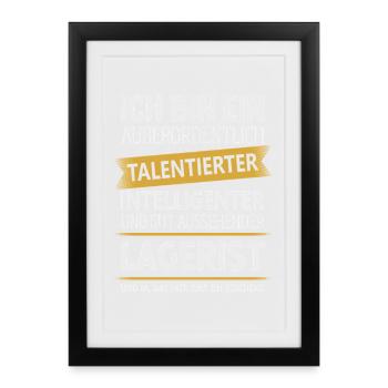 Lagerist Lagerarbeiter Staplerfahrer Logistiker - Gerahmtes Poster (27 × 37 cm) - Schwarz - Vorne