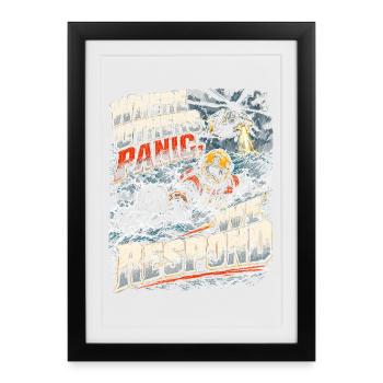 Rettungsschwimmer Where Others Panic We Respond - Gerahmtes Poster (27 × 37 cm) - Schwarz - Vorne