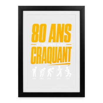 80 Jahre und noch immer knackig - Gerahmtes Poster (27 × 37 cm) - Schwarz - Vorne