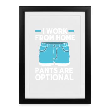 Remote Homeoffice - Gerahmtes Poster (27 × 37 cm) - Schwarz - Vorne