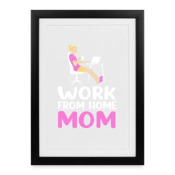 Remote Homeoffice - Gerahmtes Poster (27 × 37 cm) - Schwarz - Vorne