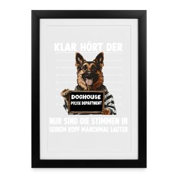 Deutscher Schäferhund Hundehalter T Schäferhund  - Gerahmtes Poster (27 × 37 cm) - Schwarz - Vorne