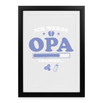 Ich werde Opa 2027 loading - Gerahmtes Poster (27 × 37 cm) - Schwarz - Vorne