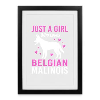 Belgischer Malinois - Gerahmtes Poster (27 × 37 cm) - Schwarz - Vorne
