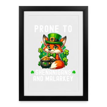 Anfällig für Streiche und Unsinn, lustiger Fuchs - Gerahmtes Poster (27 × 37 cm) - Schwarz - Vorne