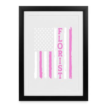 Floristik Florist Blumenhändler Blumenstrauß - Gerahmtes Poster (27 × 37 cm) - Schwarz - Vorne
