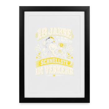 18. Geburtstag Der Schnellste Im Verkehr Lustig - Gerahmtes Poster (27 × 37 cm) - Schwarz - Vorne