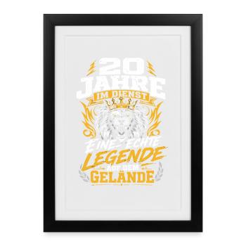 Rundes Dienstjubiläum Geschenk - Gerahmtes Poster (27 × 37 cm) - Schwarz - Vorne