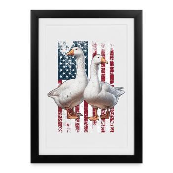 Goose US Gans - Gerahmtes Poster (27 × 37 cm) - Schwarz - Vorne