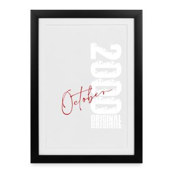 26. Geburtstag Geschenk Mann Original Oktober 2000 - Gerahmtes Poster (27 × 37 cm) - Schwarz - Vorne