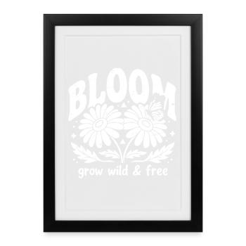 Blüte wachsen wild und frei - Gerahmtes Poster (27 × 37 cm) - Schwarz - Vorne