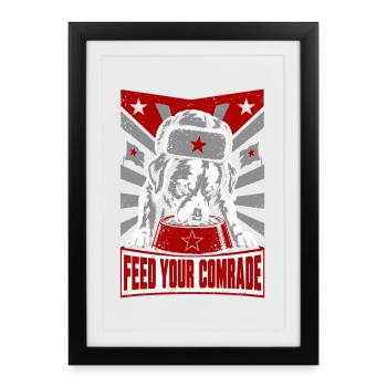 Kamerad Hund Futterbanner Propaganda - Gerahmtes Poster (27 × 37 cm) - Schwarz - Vorne