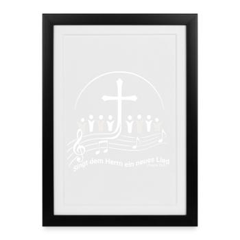 Kirchenchor - Singt dem Herrn ein neues Lied - Gerahmtes Poster (27 × 37 cm) - Schwarz - Vorne