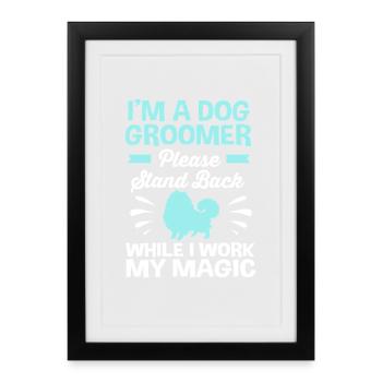 Hundefriseur - Gerahmtes Poster (27 × 37 cm) - Schwarz - Vorne