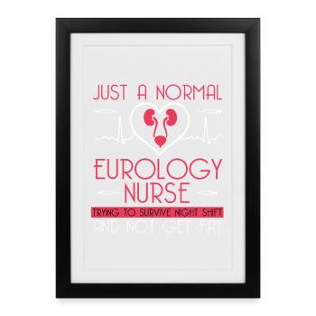 Urologie-krankenschwester. Nachtschicht Urologie - Gerahmtes Poster (27 × 37 cm) - Schwarz - Vorne