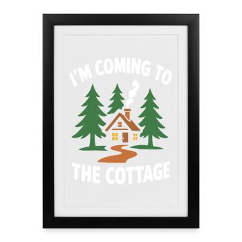 Ankunft in der Cottage Cozy Cabin - Gerahmtes Poster (27 × 37 cm) - Schwarz - Vorne